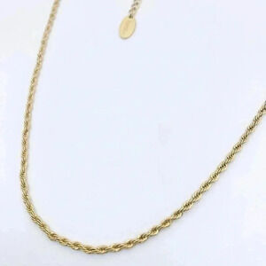 DAINTY Gold  Twisted Rope Necklace 18k Gold Plated Chain Layering Necklace